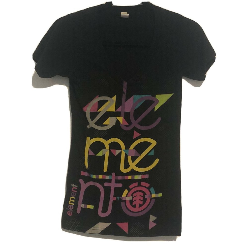 Vintage Element Skate Shirt Women Junior  Small 80s Rainbow Computer Graphic